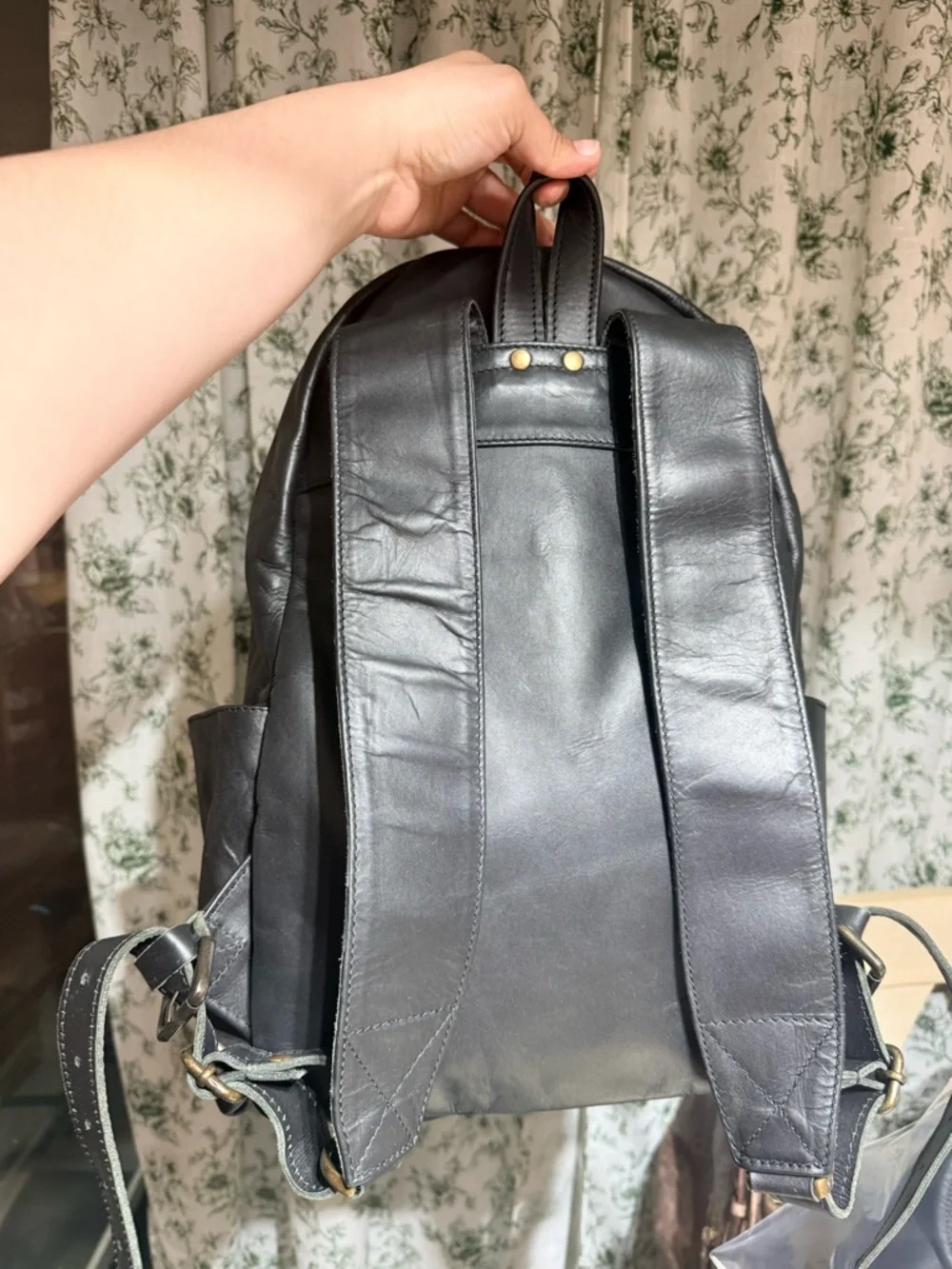 Classic Black Leather Men’s Backpack